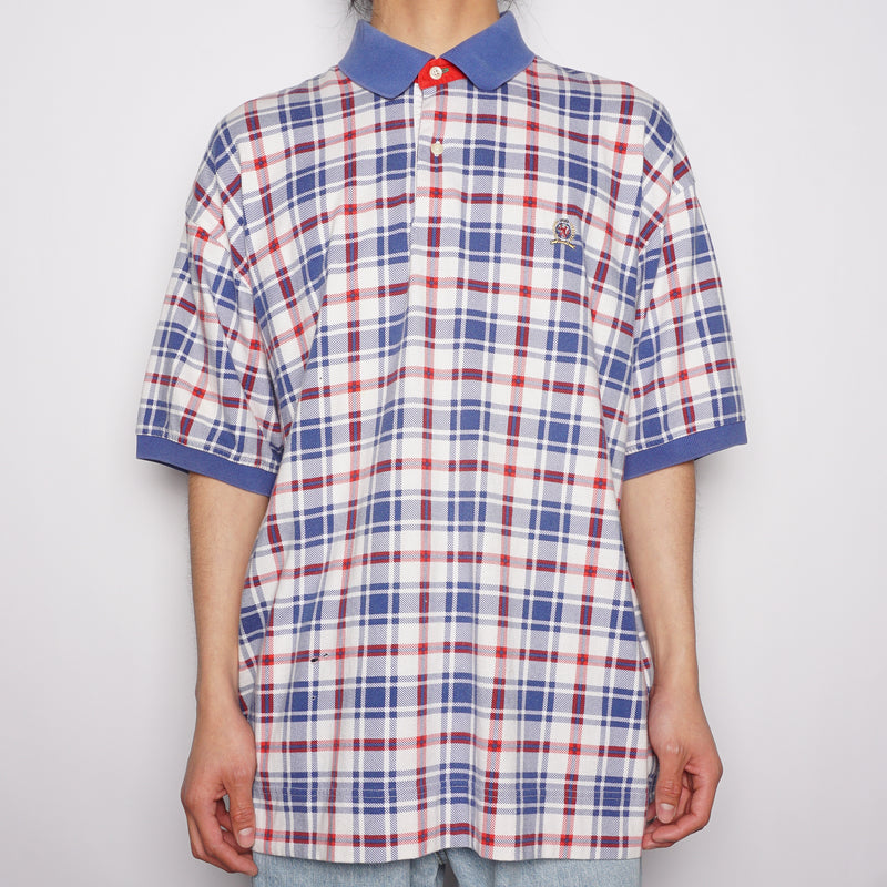 VTG TOMMY HILFIGER PLAID POLO